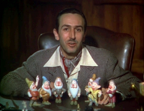 Walt Disney introduces the Seven Dwarfs in the 1937 Snow White trailer.