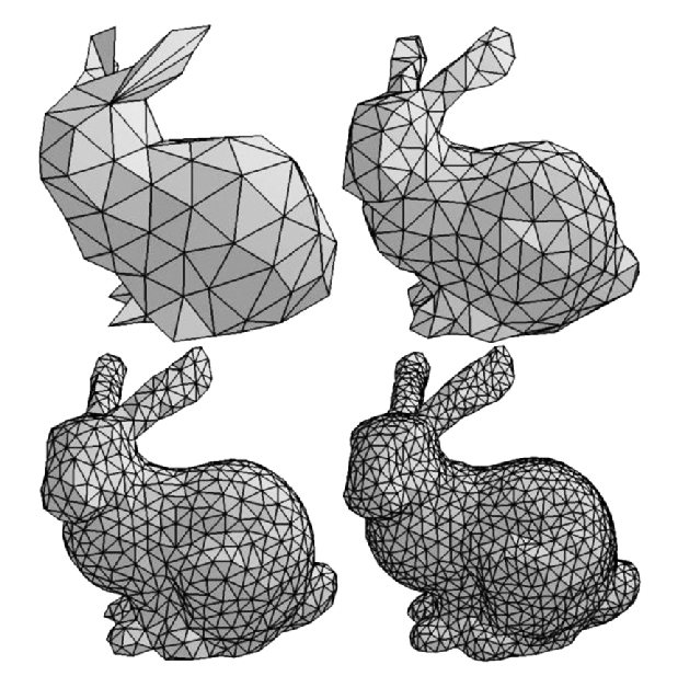 3D triangular mesh-with different resolutions.