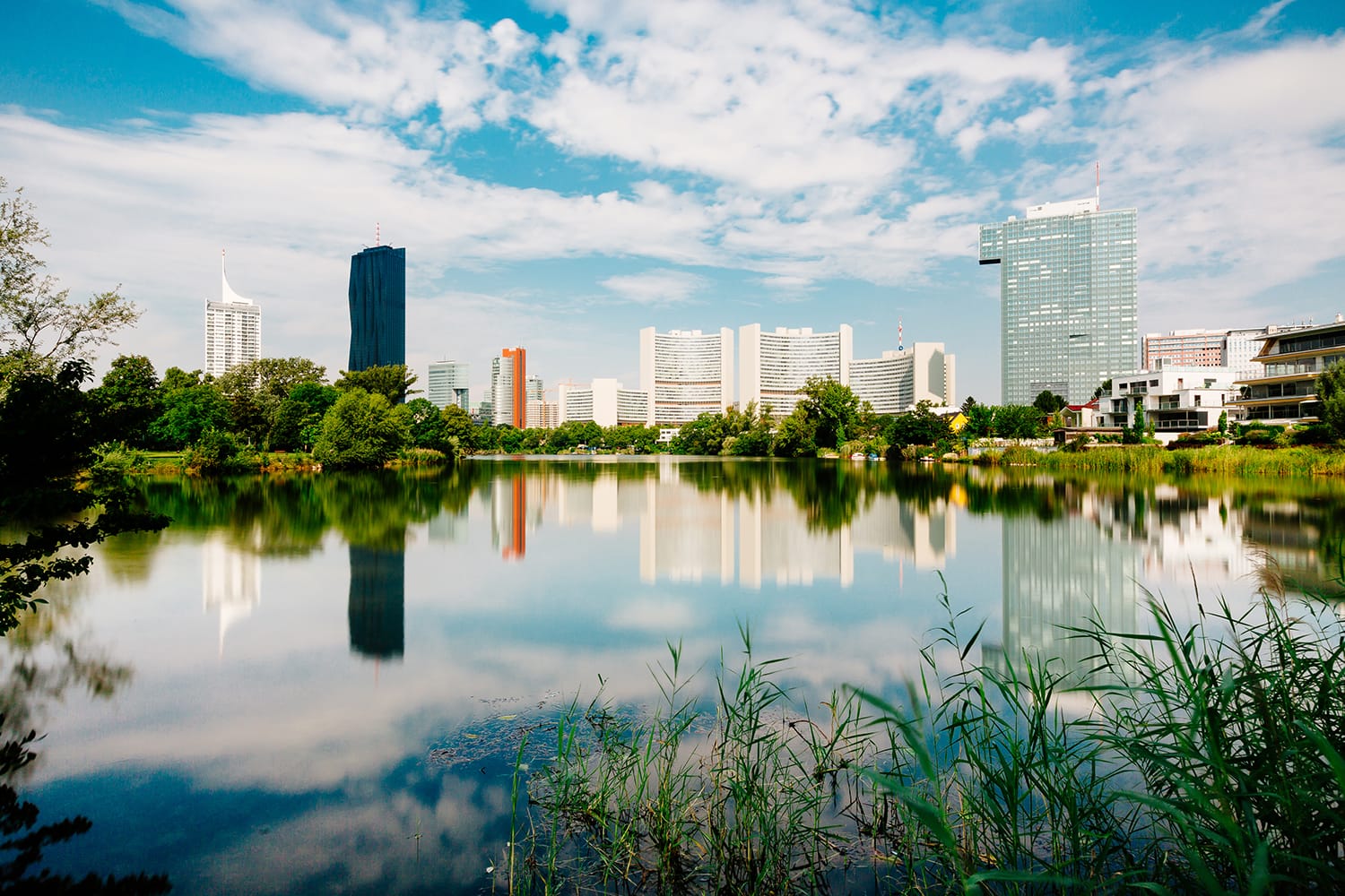 River Danube in Vienna, a beautiful waterway with a sense of serenity.