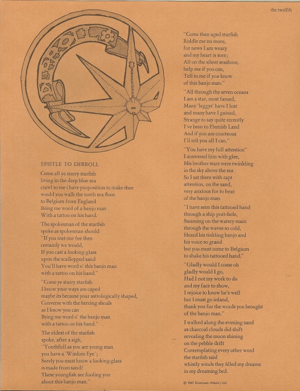 Epistle To Derroll, written and composed by Donovan.