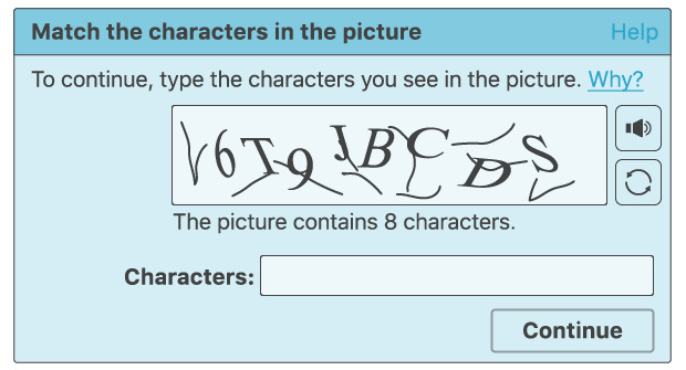 An example of CAPTCHA.